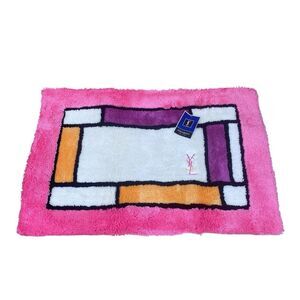 NIB New Yves Saint Laurent YSL Colorful Bath Mat/Area Rug Home Decor Bathroom